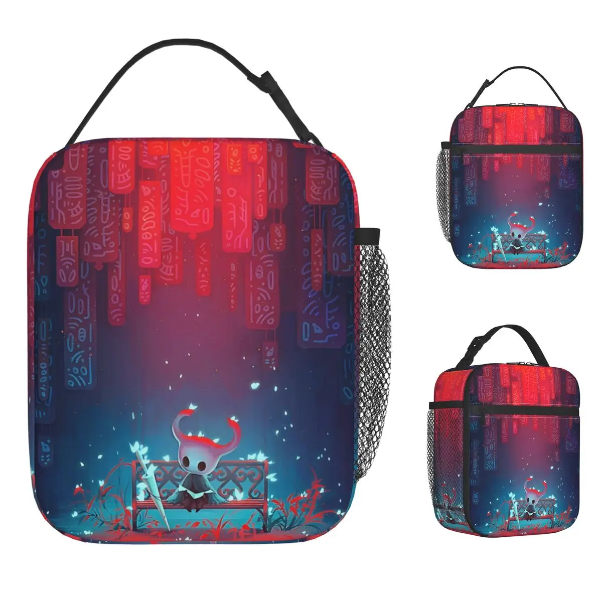 

Hollows Lunch Bag Game Knights Fun Lunch Box For Unisex Travel Convenient Cooler Bag Oxford Print Thermal Tote Handbags
