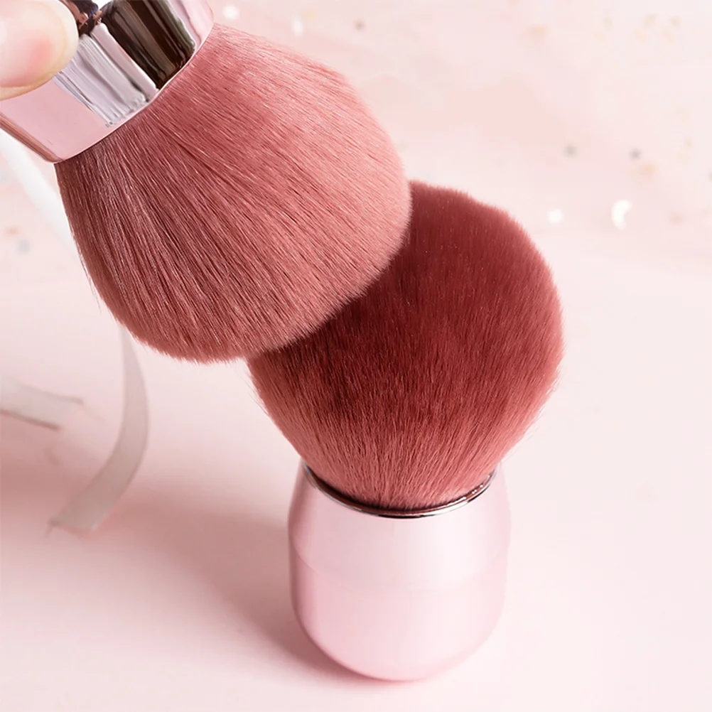 Zestaw 2 pędzli do makijażu, przenośne pędzle w kształcie grzybka, pędzel do pudru i różu, miękkie włókno, ergonomiczny uchwyt, naturalny makijaż