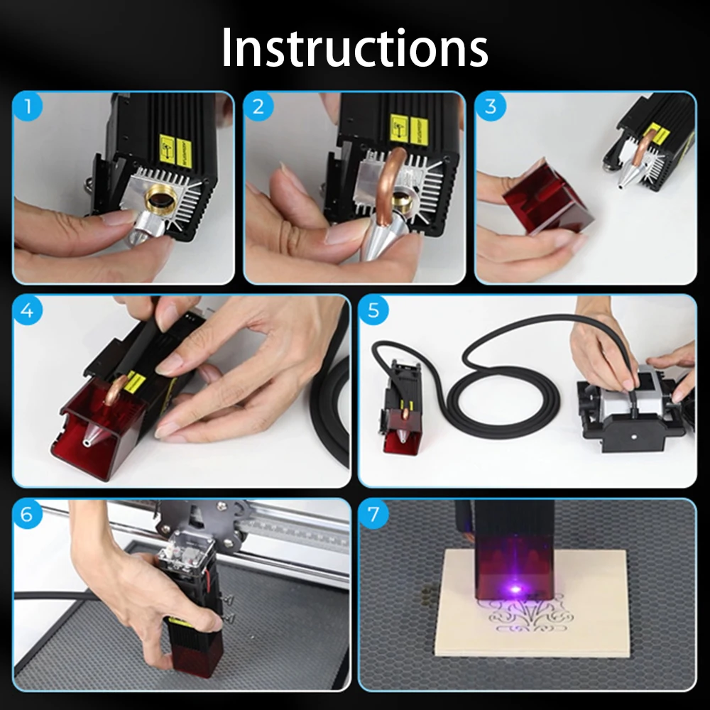 Imagem -03 - Creality Kit de Assistência de ar para Cr-laser Falcon 10w 22l Min Fluxo de ar Superfície Limpa Borda Lisa Remover Fumaça Poeira e Proteger Lente Laser