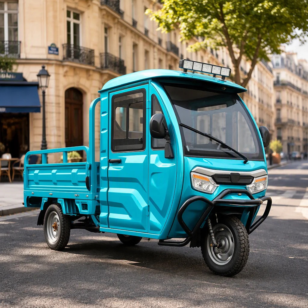 WWE WWE High-efficiency electric three-wheeled freight truck 3 wheels 800 kg 50 kilometers, cargo compartment semi-disassembly a