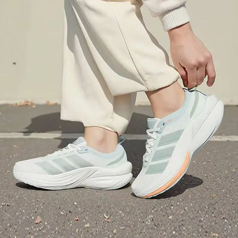Adidas 2026 New Womens Running Shoes KJ4603 White Breathable Mesh Sneakers