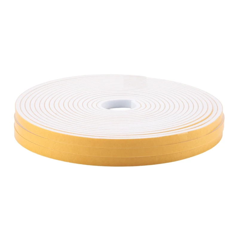 Self Adhesive Foam Tape Door Window Seal Door Draught Excluder Weatherstripping, 6Mm Wide X 3Mm Thick 3 Pcs Each