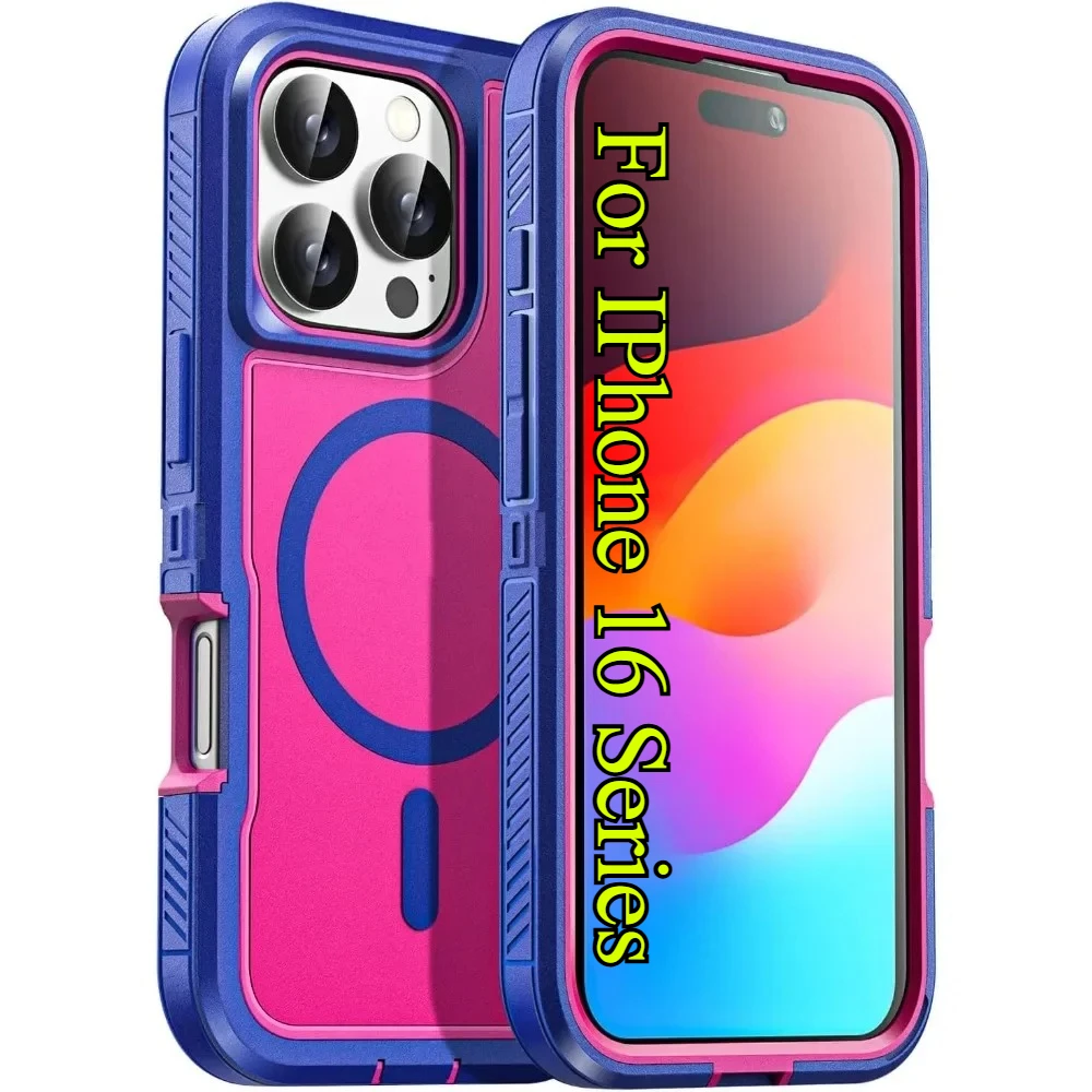 Luxuriöse OTT-Magnetrüstungsbox-Hülle für iPhone 17 Air 16 15 14 Plus 13 12 11 Pro Max, stoßfeste Aufladung, robuste Schutzhülle