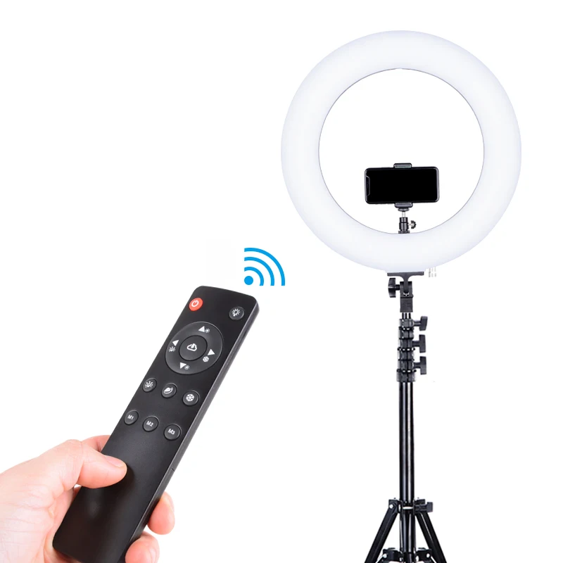 60W Video Broadcast LED Ring Light For Video 3000-6000K Large 18inch  Ring led light With Stand Phone Holder Battery and Charger