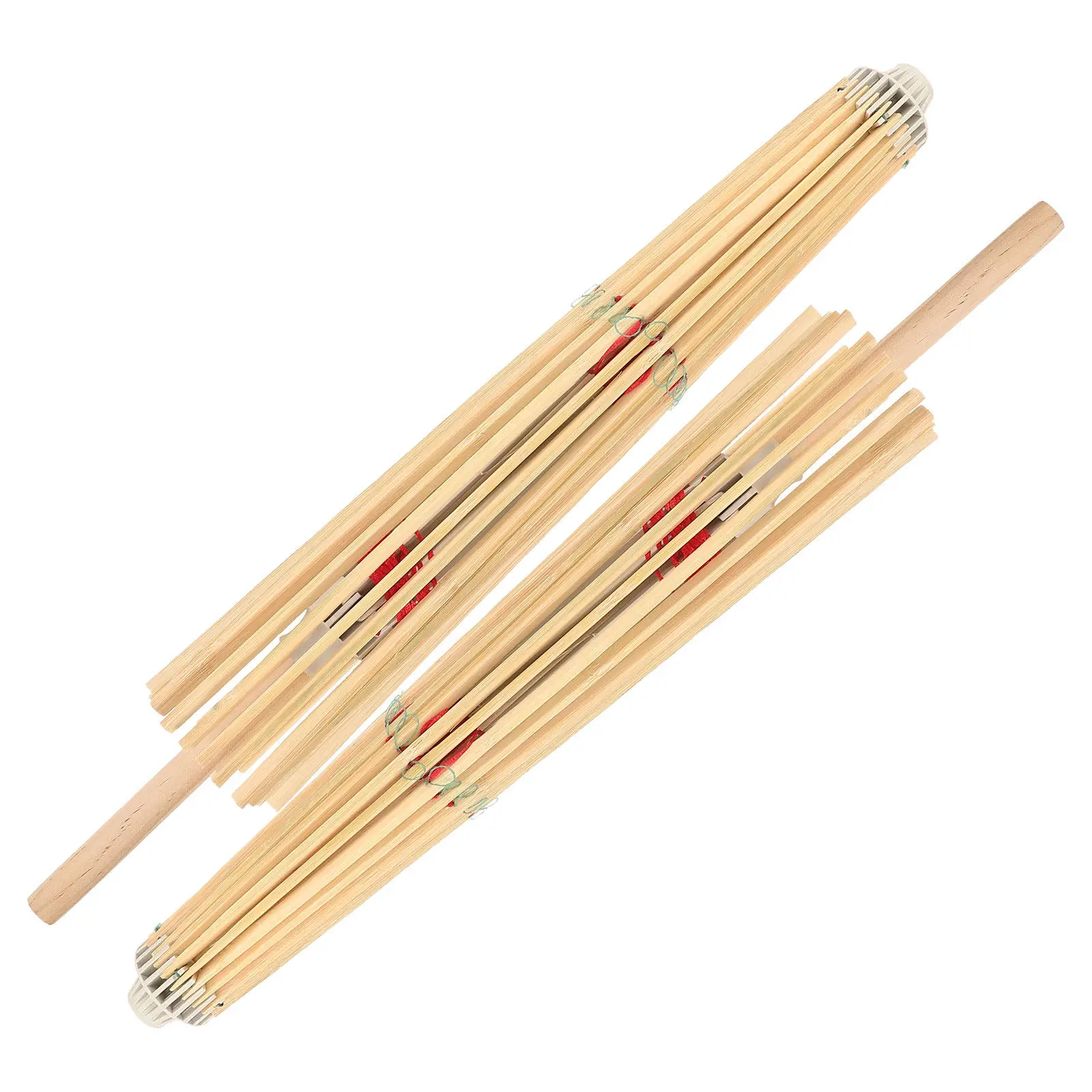 

2Pcs Oiled Paper Umbrella Racks Bamboo Classical Small Decorative Umbrella Holder Home Festival Photography Prop Elegant Design