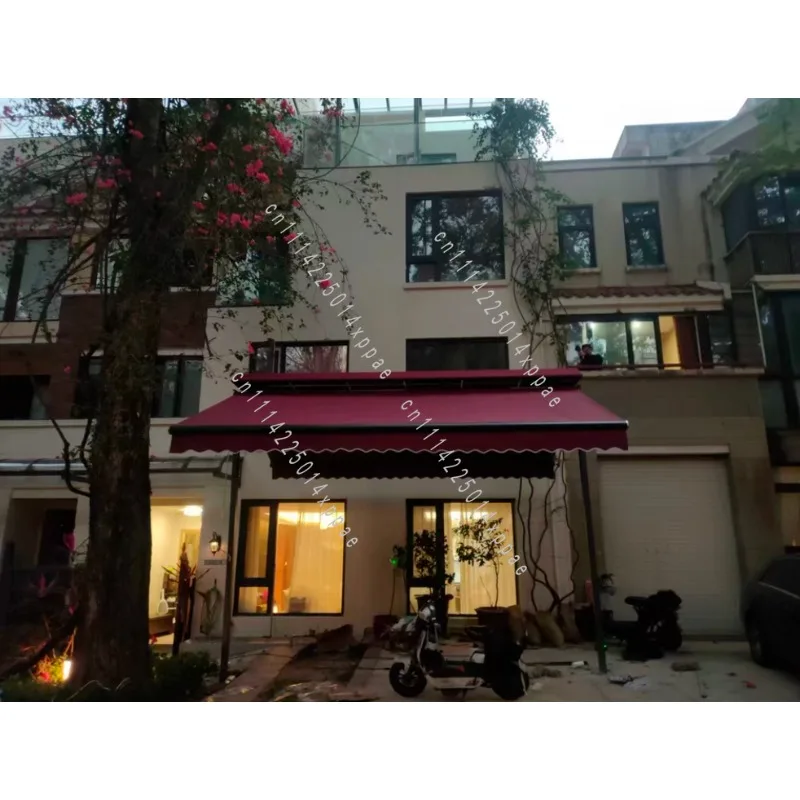 Outdoor Full Box Electric Telescopic Awning Automatic Remote Control Aluminum Alloy Awning Courtyard Balcony Terrace Canopy