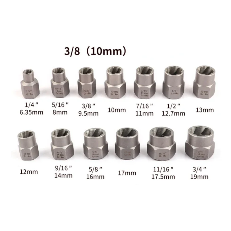 14PCS Nut High End Extractor Anti Tooth Sleeve Sliding Tooth Sleeve Screw Damaged Nut  Extractor