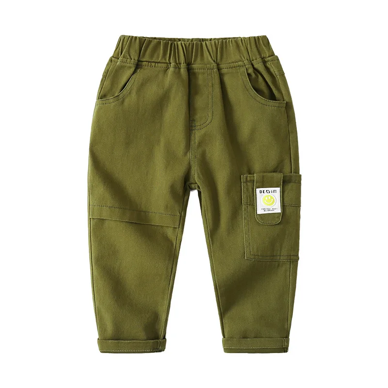 Boys Cargo Pants Cotton Elastic Waist Toddler Kids Trousers Children\'s Clothes