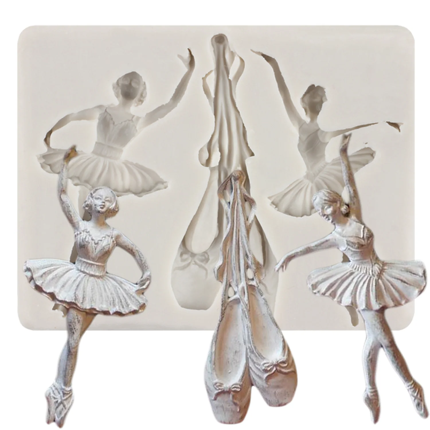 Ballet Shoes Silicone Molds Girl Dancer Fondant Mold Cake Decorating Tools Polymer Clay Candy Mould Chocolate Gumpaste Moulds