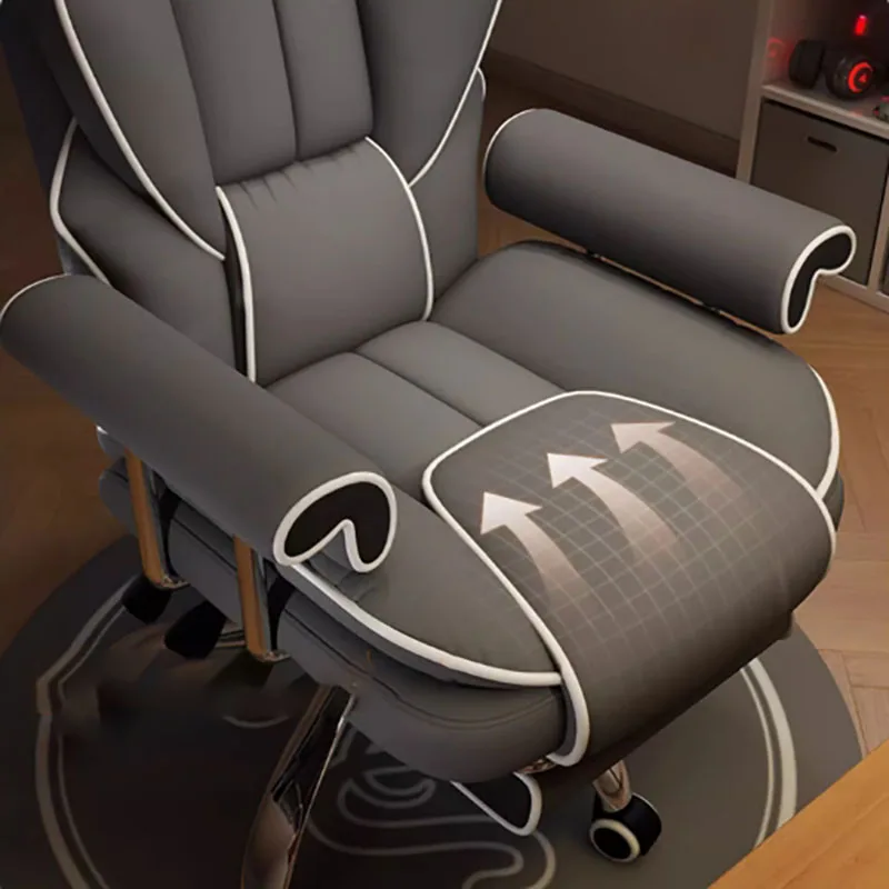 Nordic Unique Office Chair Wheels Simplicity Latex Pad Gray Gaming Chair High-end Lazy Fauteuil De Bureau Home Furniture