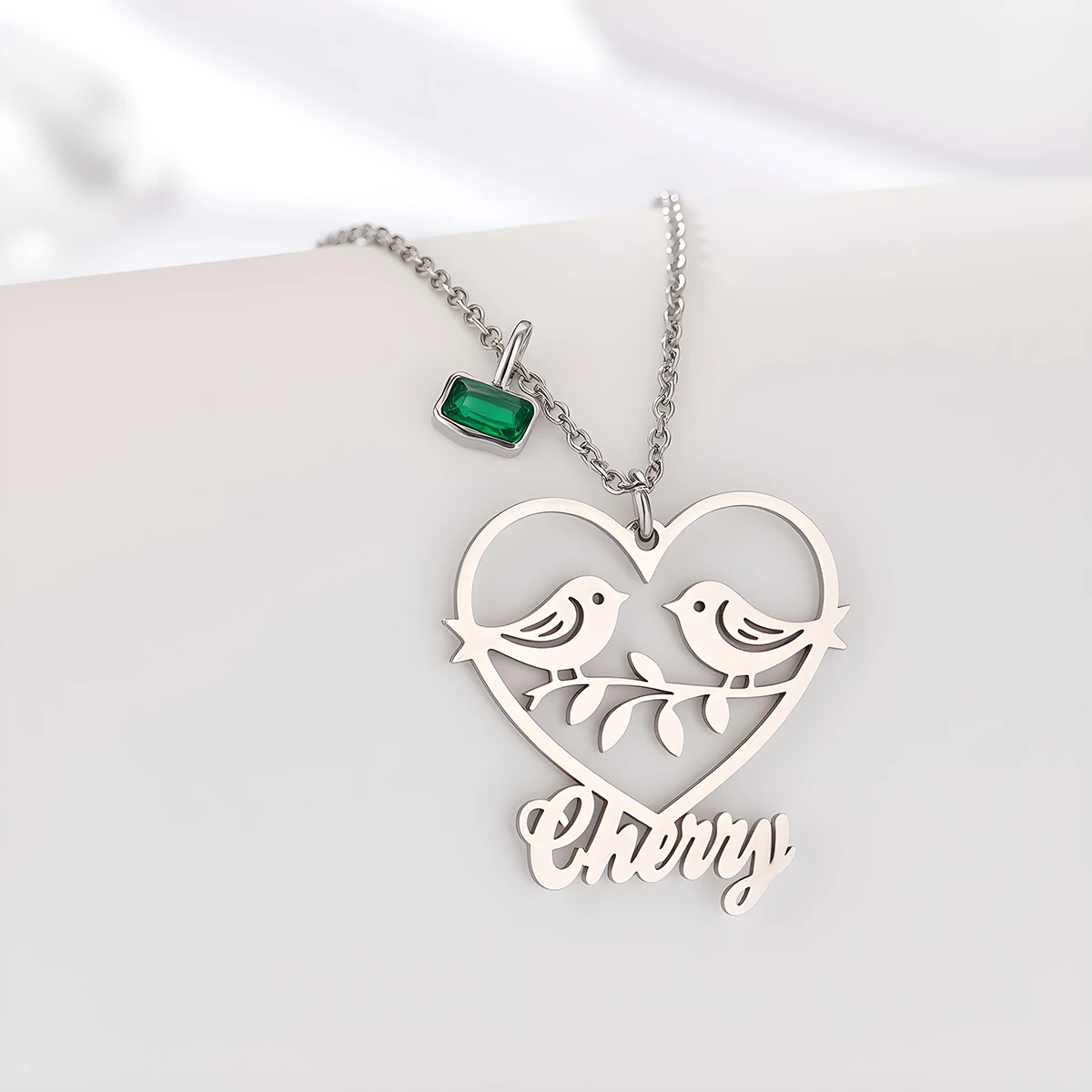 

Ожерелья из нержавеющей стали с именем на заказ от Chandler, ожерелье-цепочка с подвеской в ​​виде двух любящих птиц для женщин, ювелирные изделия, подарки для девочек на свадьбу, вечеринку