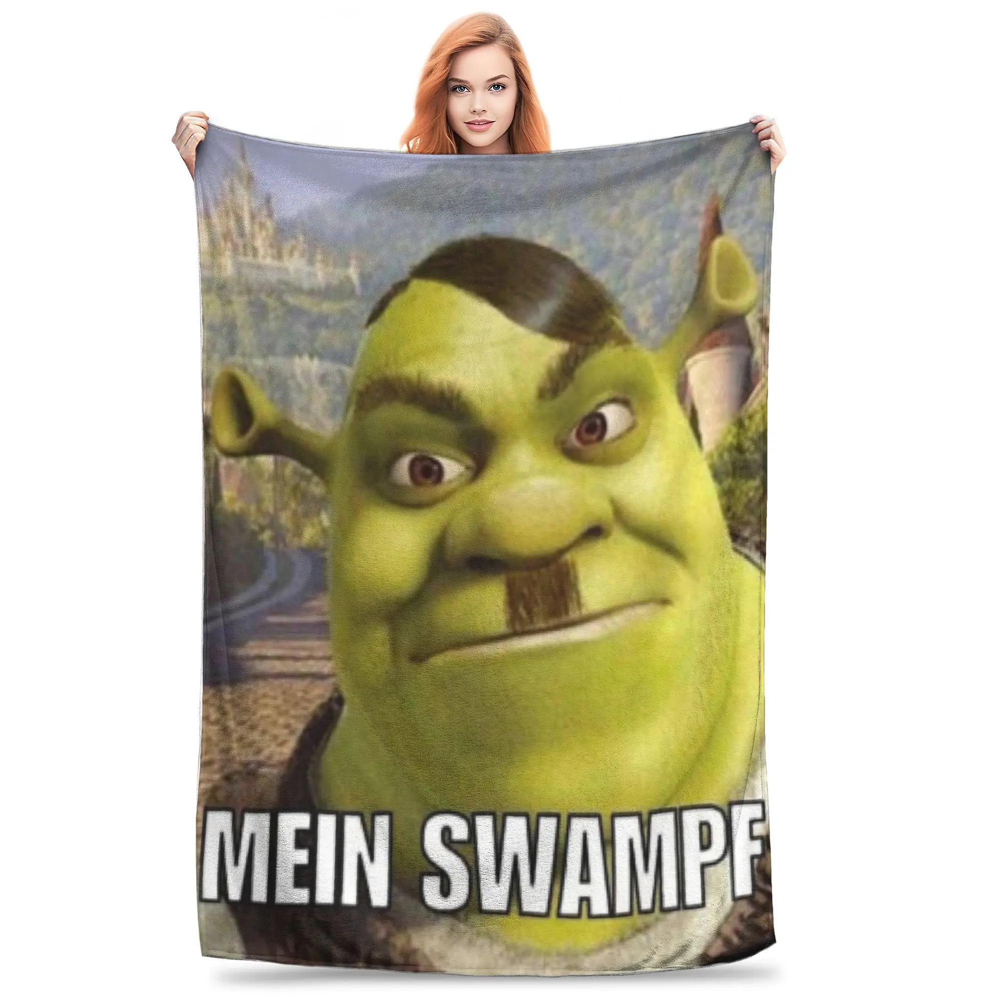 Shreks Woordspeling Grappige Memes Deken Ultrazachte dekens voor bank 50x60 Inch Meerdere maten Tapijtstuk