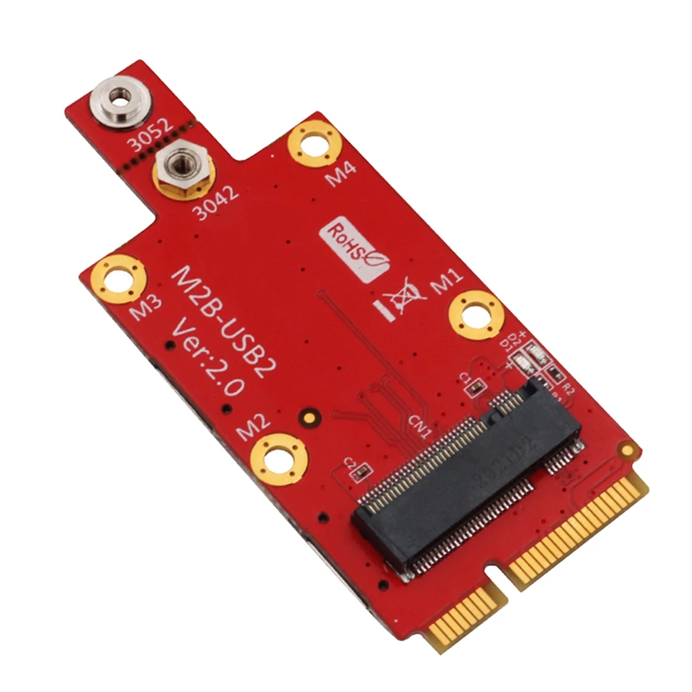 M2 to Mini PCIE Converter Riser Card with Dual NANO SIM Card Slot M.2 Key B to Mini PCI-E Adapter Supports 3G/4G/5G