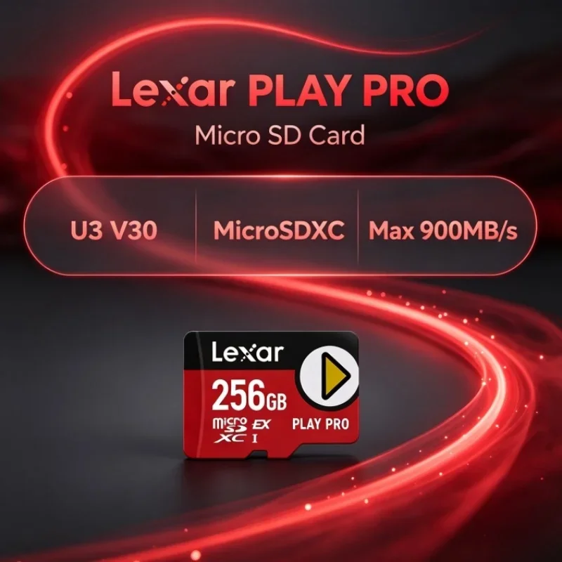 Lexar PLAY PRO MicroSDXC Express Card 256GB 512GB 1TB Max 900MB/s V30 U3 C10 A2 High Speed Memory Card 4K for Aerial Photography