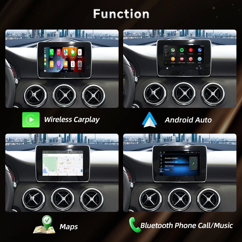 COIKA Wireless Carplay لسيارة Mercedes E W212 Android Auto Interface Box AirPlay Mirror Link Box