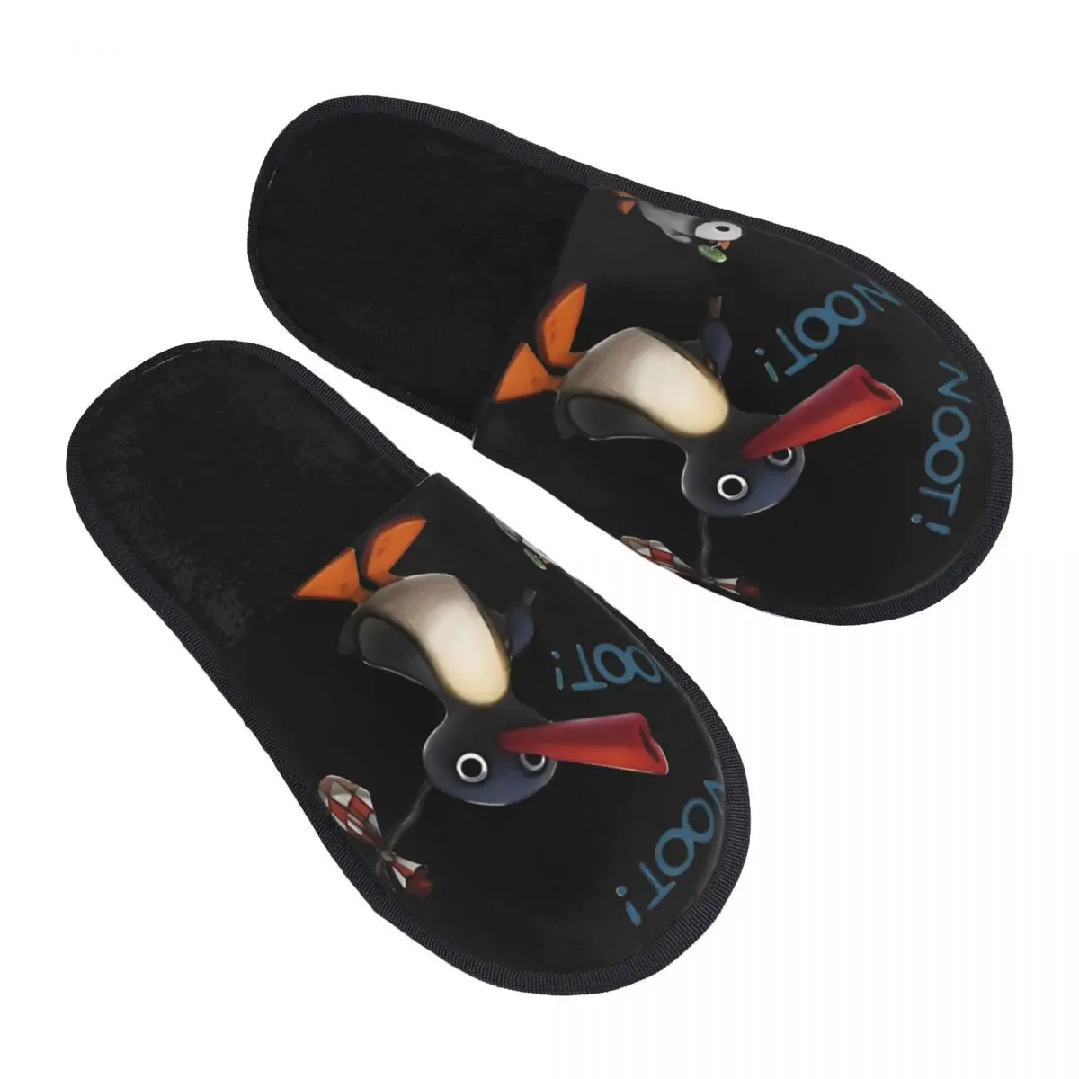 Penguin Noot Noot Winter Cotton House Slippers Bedroom Cozy Household Fur Slippers Slides Non-slip