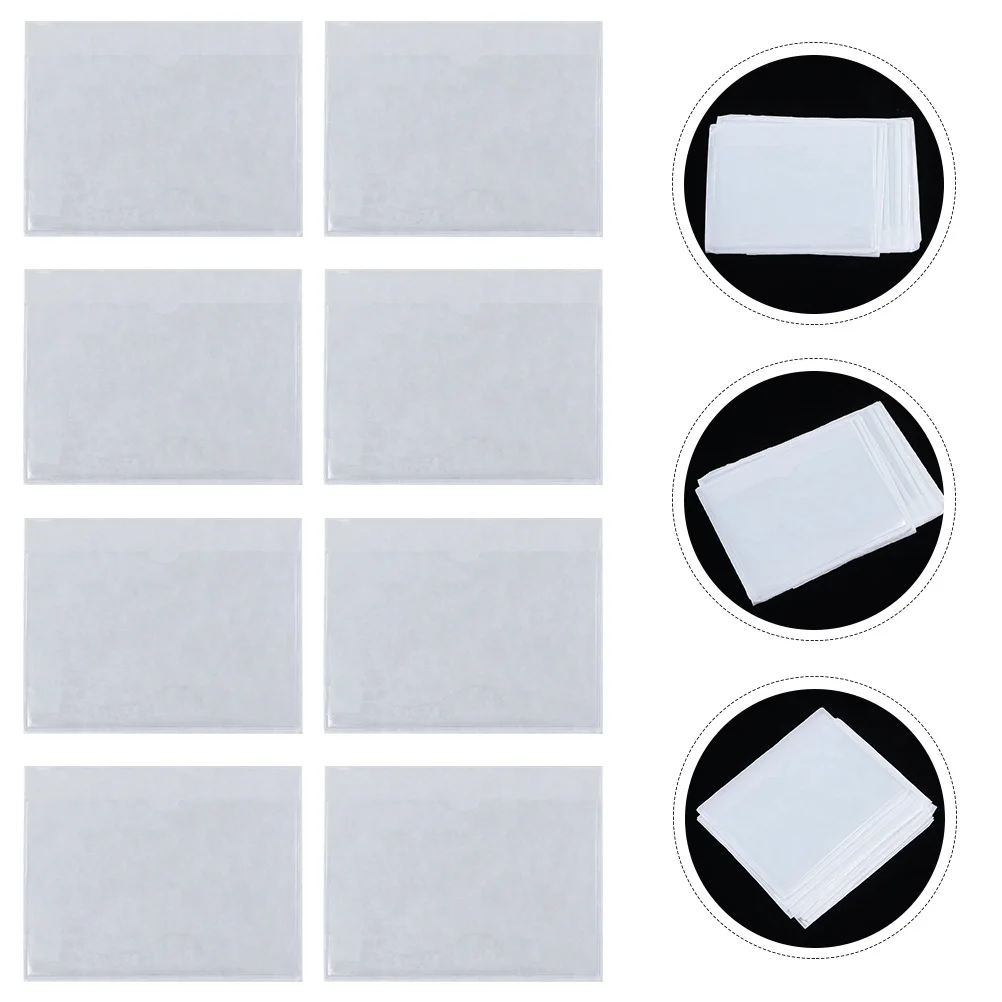 

30pcs Clear Label Holder Adhesive Card Pocket Sleeve For Business Index Cards Plastic Cards Organizer Self-Adhesive Label