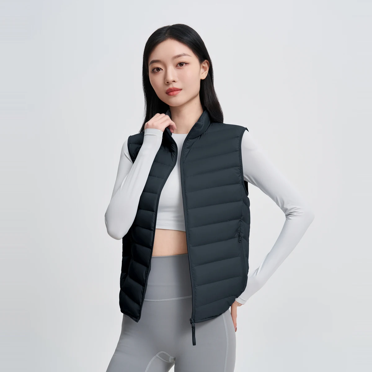 BOSIDENG 2025 Новый ЖИЛЕТ женский и мужской зимний жилет с воротником-стойкой на молнии, жилет из 90% утиного пуха, легкий вес BOSIDENG 2025 Новый ЖИЛЕТ женский и мужской зимний жилет с воротником-стойкой на молнии, жилет из 90% утиного пуха, легкий вес