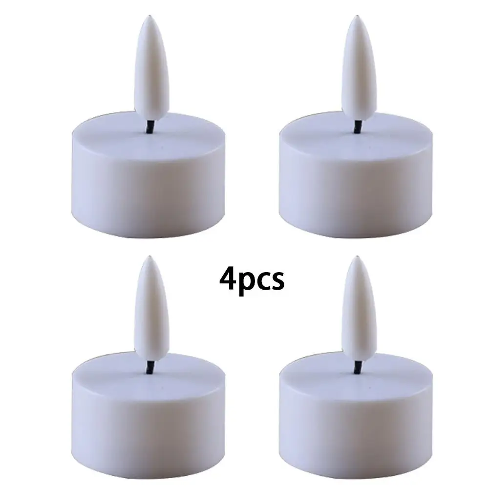Electric Simulated Candle Lights 3D Flame Effect PP Material Tealights For Holiday Church Bar Cafe Lighting Decor