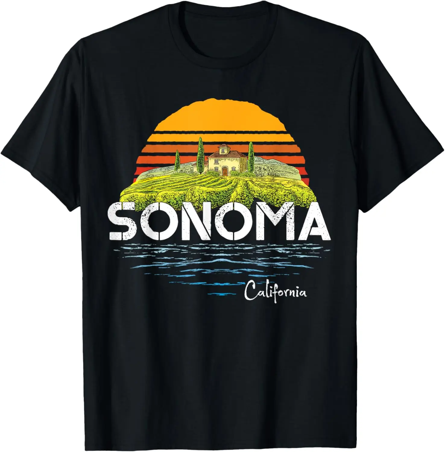 Vintage Sonoma Valley Winery California Souvenir T-Shirt