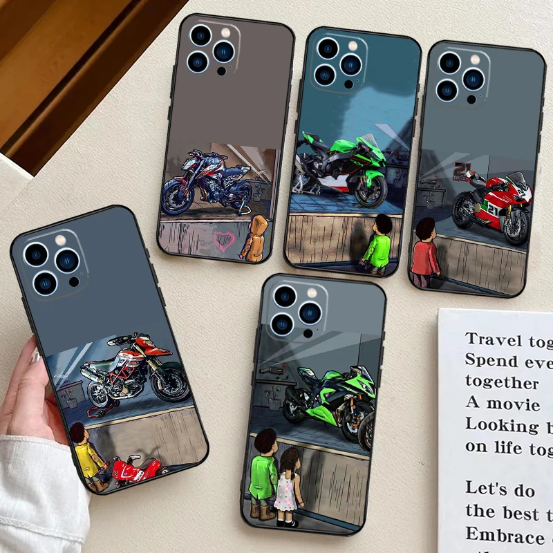 Funda de teléfono con pantalla para motocicletas Samsung Galaxy S25 S24 S23 S22 S20 S21 Ultra S9 S10 Plus S25 FE