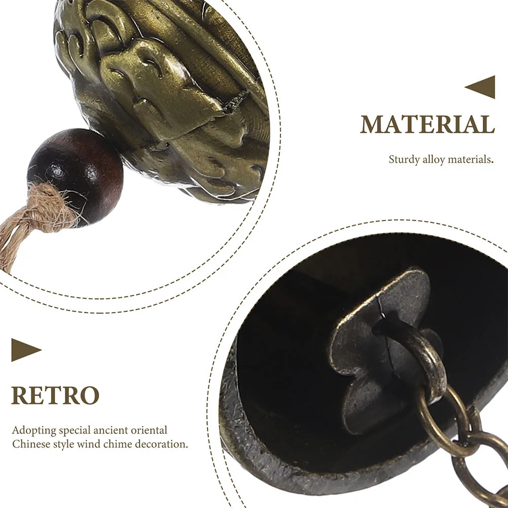 

2Pcs Metal Wind Chime Hanging Ornament Alloy Decorative Bell for Garden Outdoor Indoor Home Car Pendant Vintage Style Creative