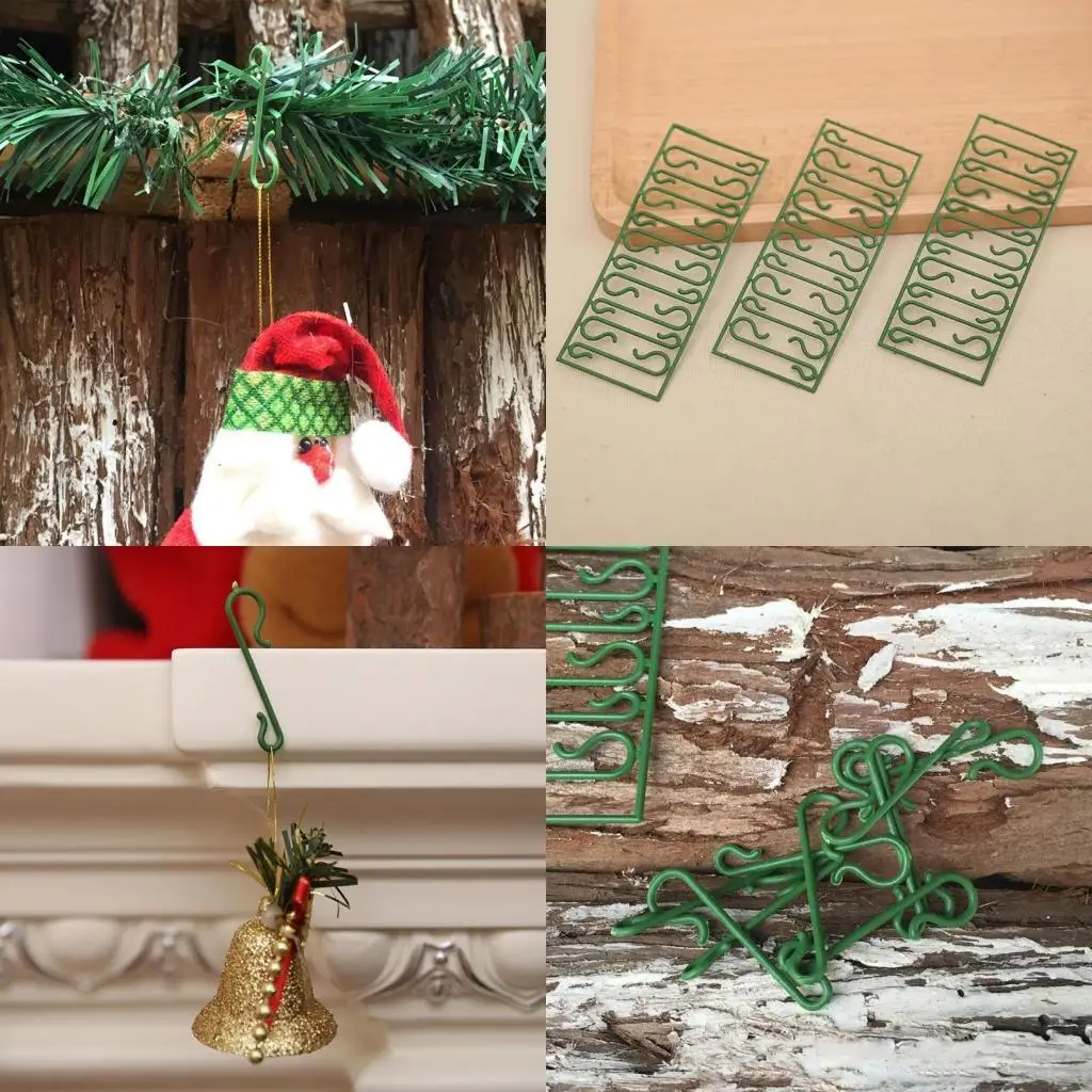 

652F 100 Pieces Christmas Ornament Hooks Heavy Duty S-shaped Ornament Hangers Christmas Tree Hanger for Christmas Tree