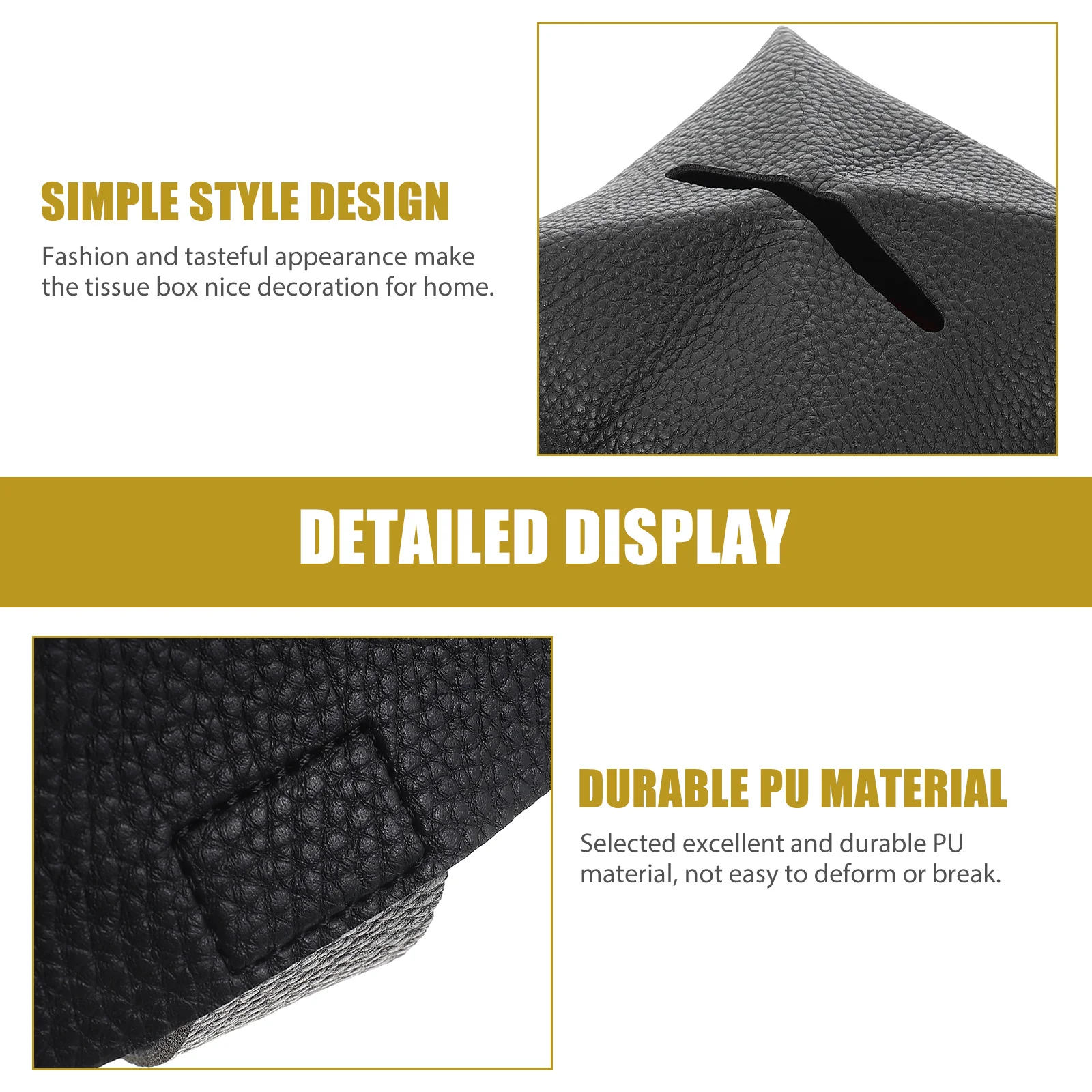 

2pcs Pu Box Retro Napkin Storage Holder For Home Office Bedroom Desktop Tissue Containers Paper Box Holder Household Tissue