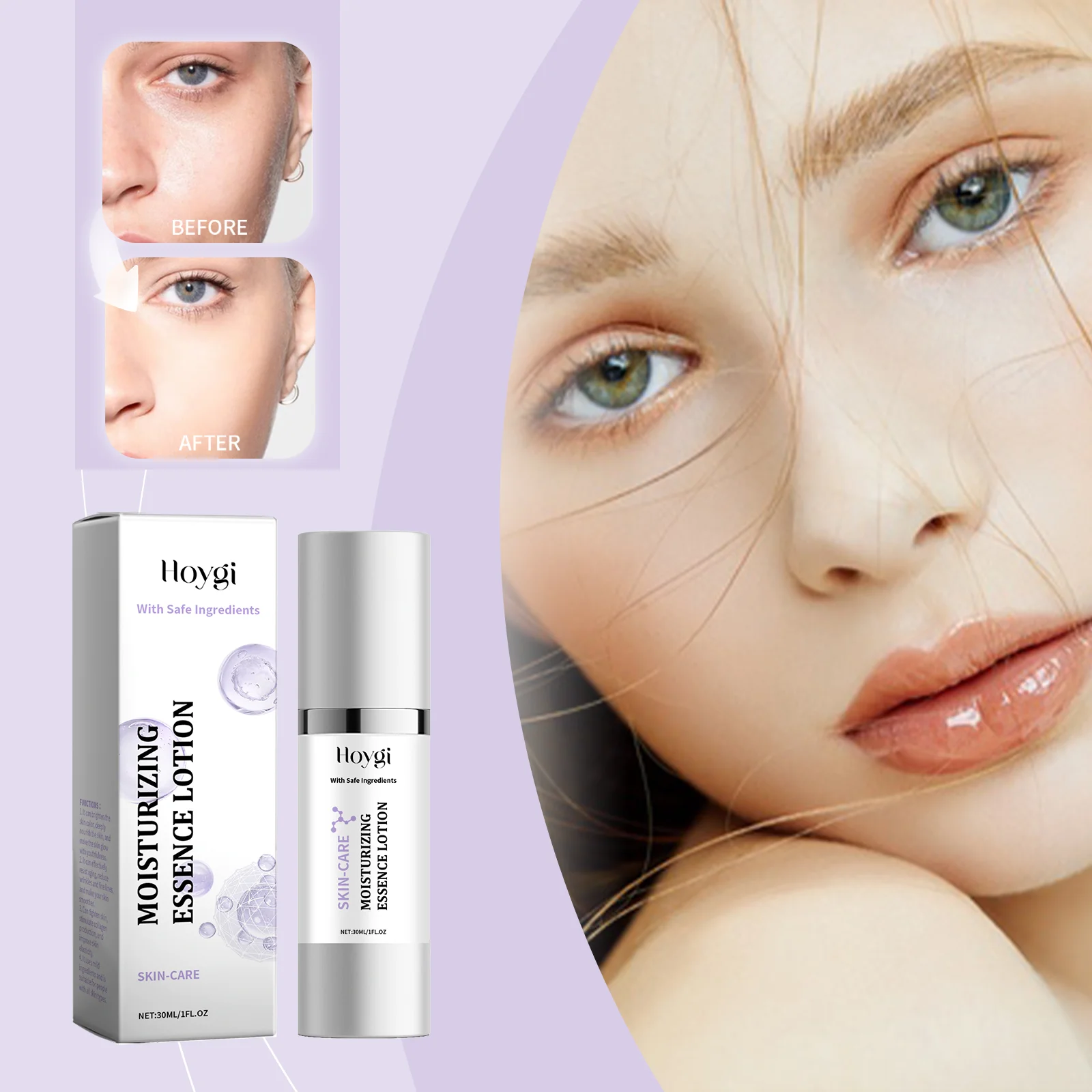 Moisturizing Essence Lotion - Hydrating Facial Toner with Safe Ingredients for Daily Skin Care - Lightweight Hydration