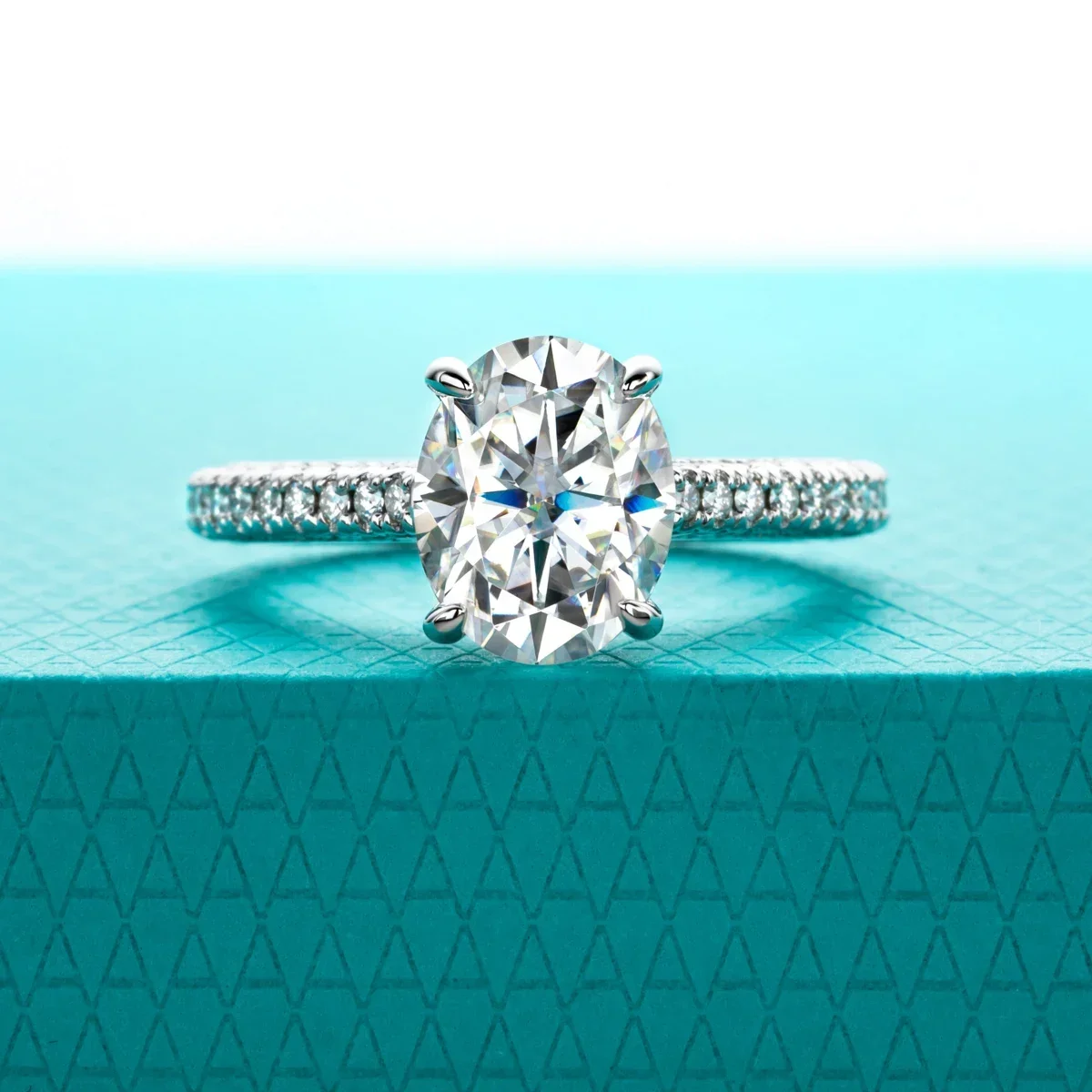 FCGJHW 3ct Oval Cut Moissanite Engagement Rin...