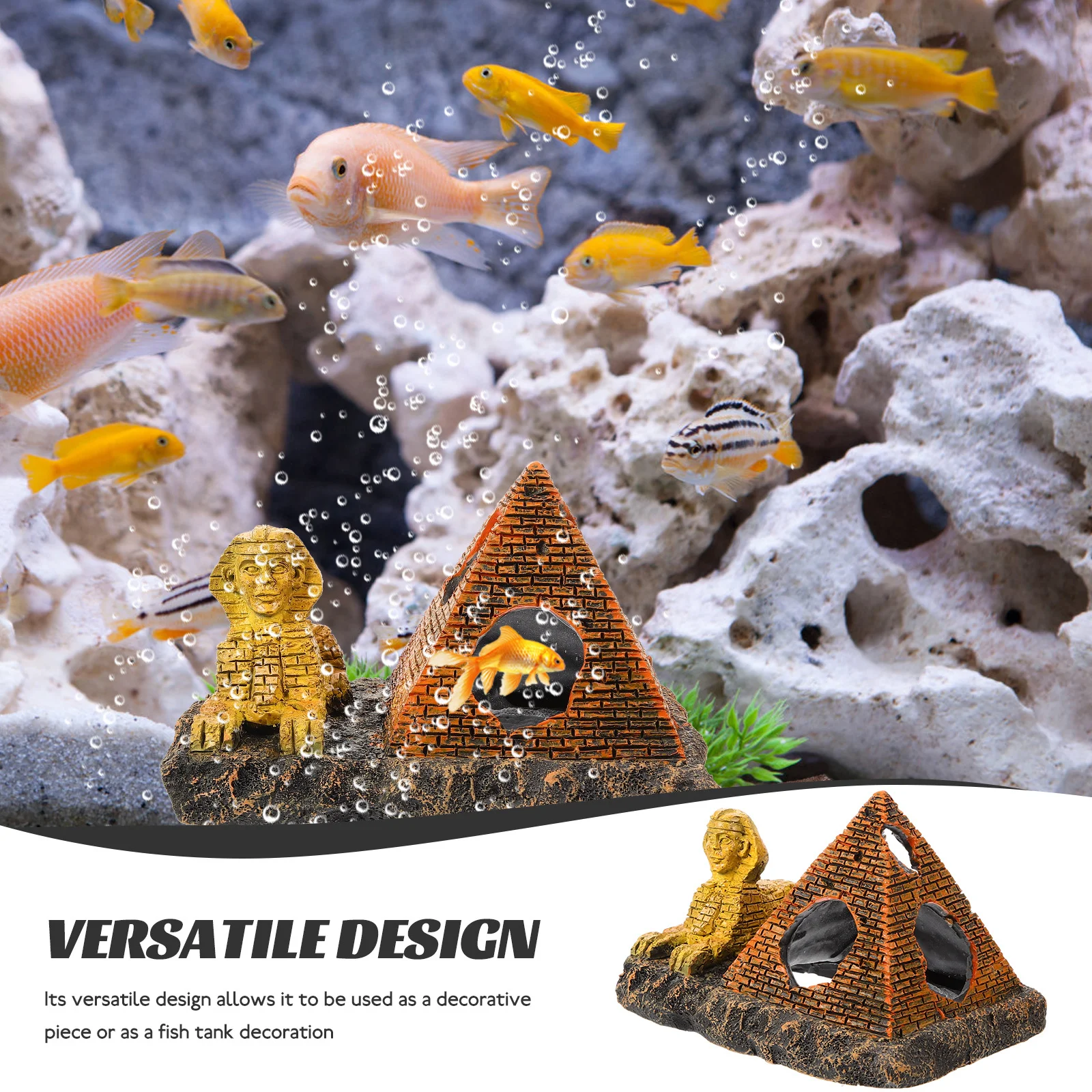 

Resin Ornaments Pyramid Lion Statue for Aquarium Fish Tank Decoration Hiding Shelter Egyptian Fish Tank Decor Resin Crafts