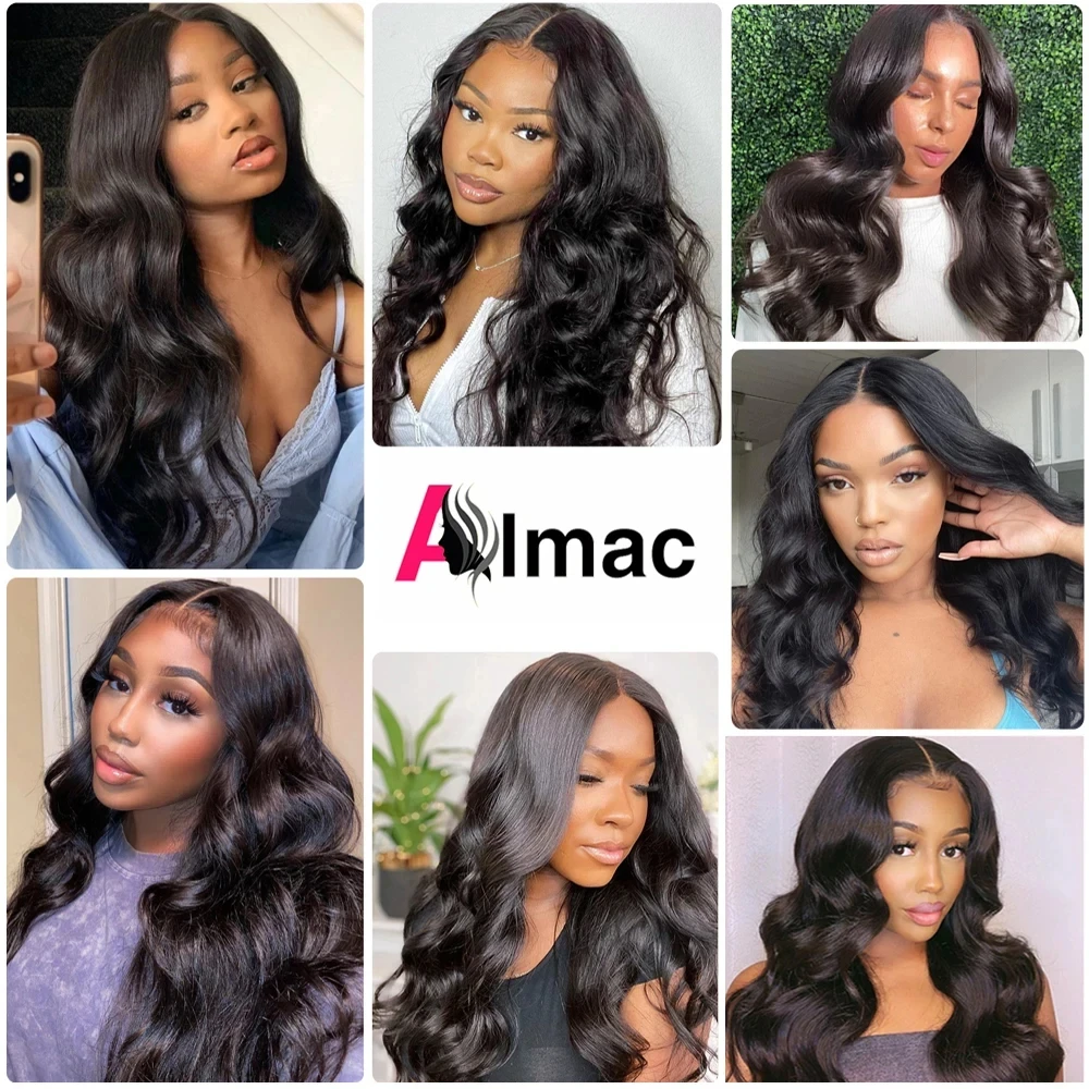 Body Wave 13x4 Transparent Lace Frontal Human Hair Wigs 180% Density Raw Indian Remy Hair 4x4 Closure Wig For Women