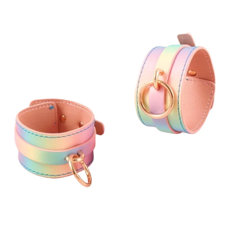 For Couples Accessories Rainbow Handcuffs For Sex Ankle Cuff Restraints Bondage Bracelet BDSM Woman Erotic Adult Sex Toys - view 3