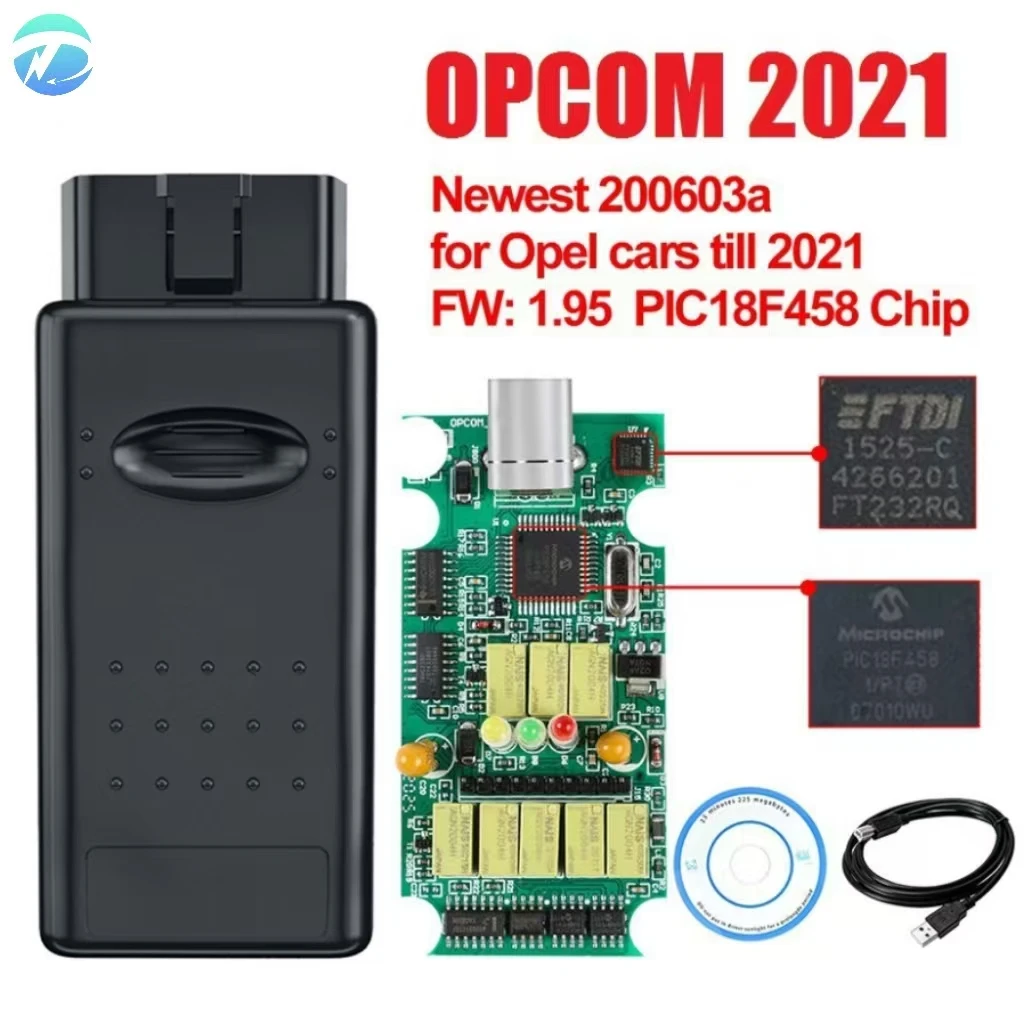 

OP-COM V1.70/ 1.95/1.99 FT232RQ PIC18F458 Opcom Scanner for Opel OP-COM CAN BUS OBD2 Car Diagnostic Tool