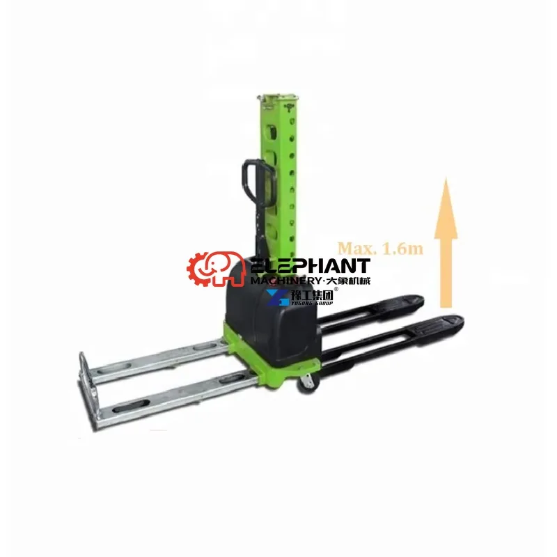 500kg 1300mm Self Loading Stacker with 12V/52Ah Battery 1070mm Fork Length Hydraulic Side Shifter Indoor Use