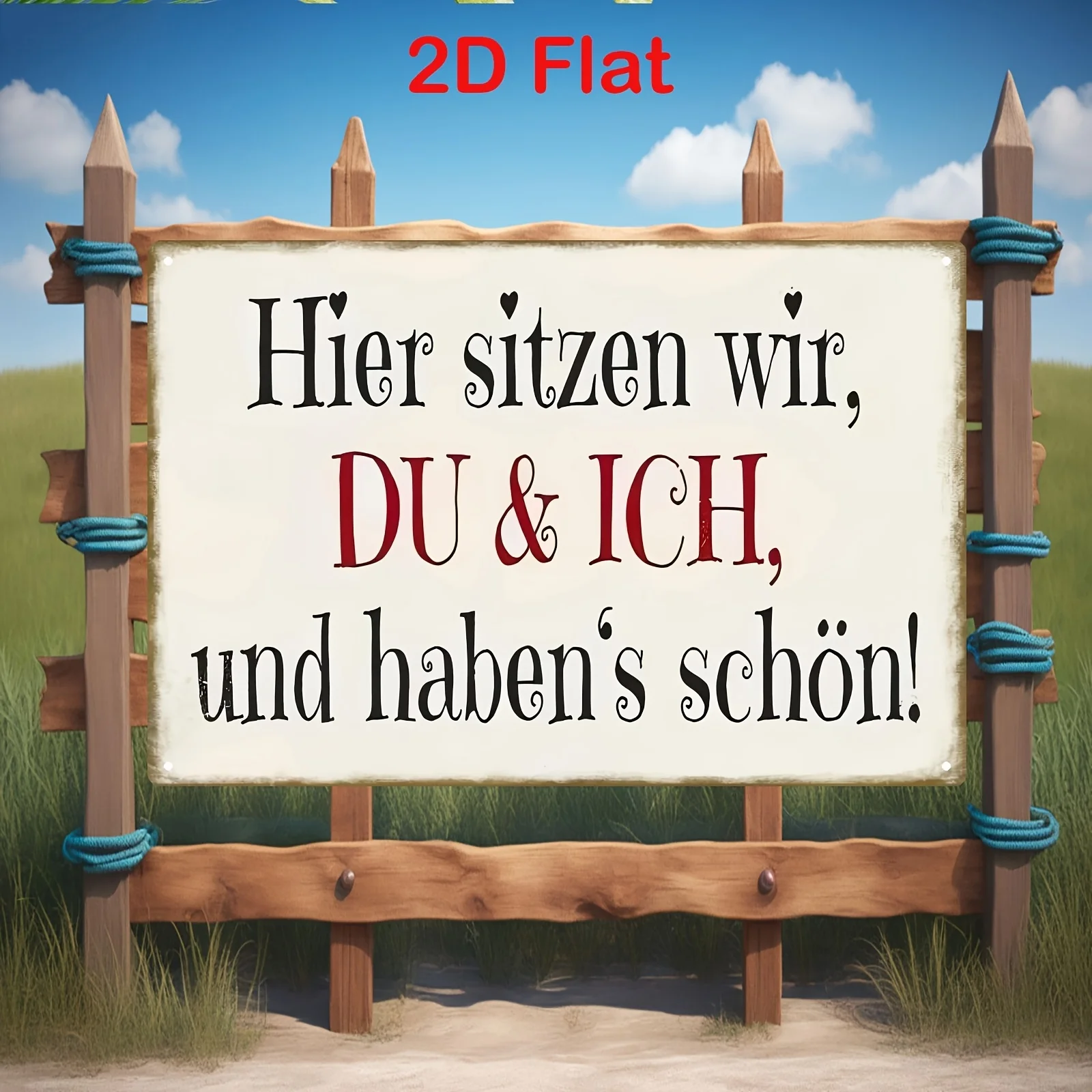 CIFbuy Vintage German Farmhouse Couple Quote Aluminum Wall Art Waterproof Wear Resistant Kitchen Living Room Cafe Gift Decor