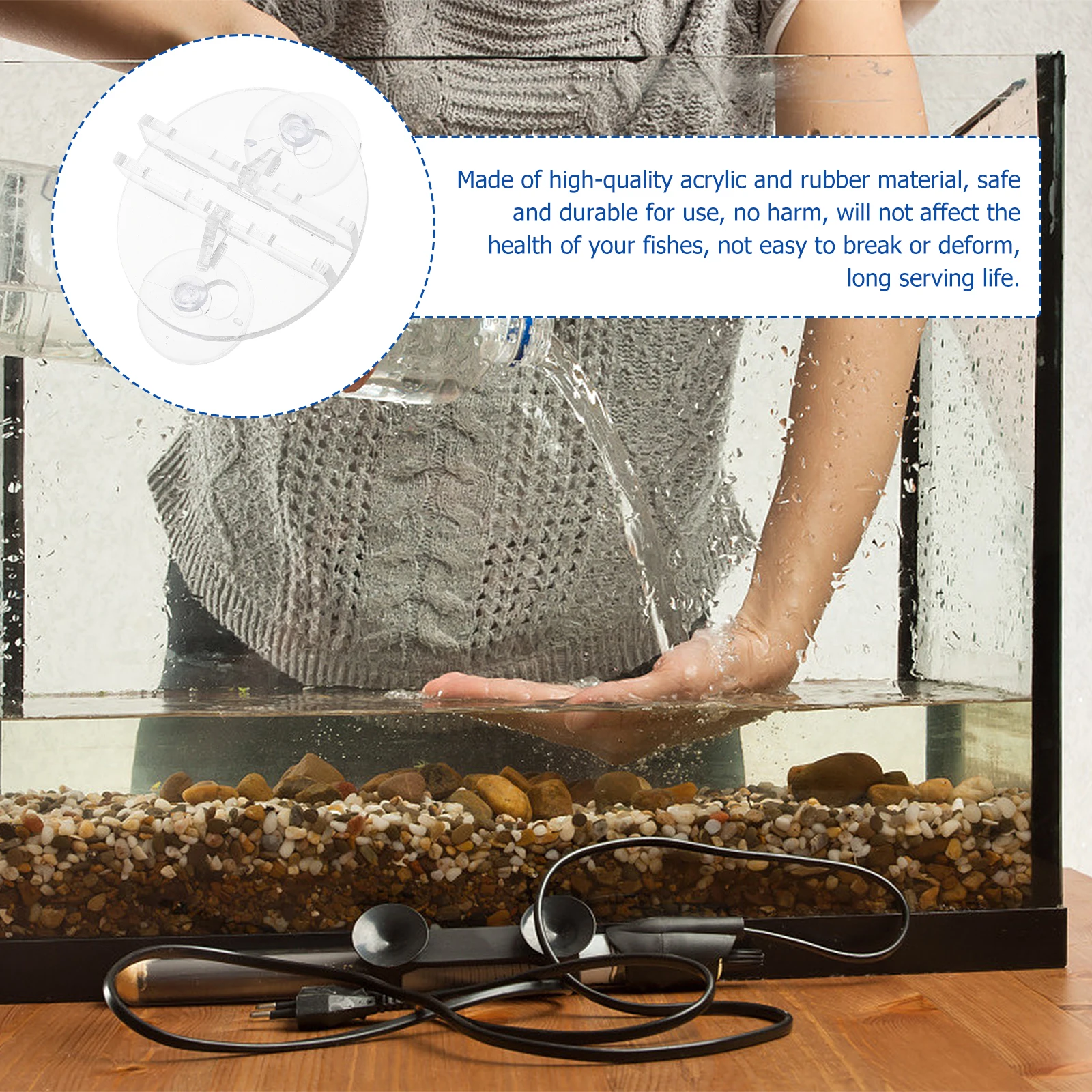 

4Pcs Fish Tank Divider Clips Acrylic Reliable Suction Cup Aquarium Isolation Dividers Clips Fish Tank Supplies