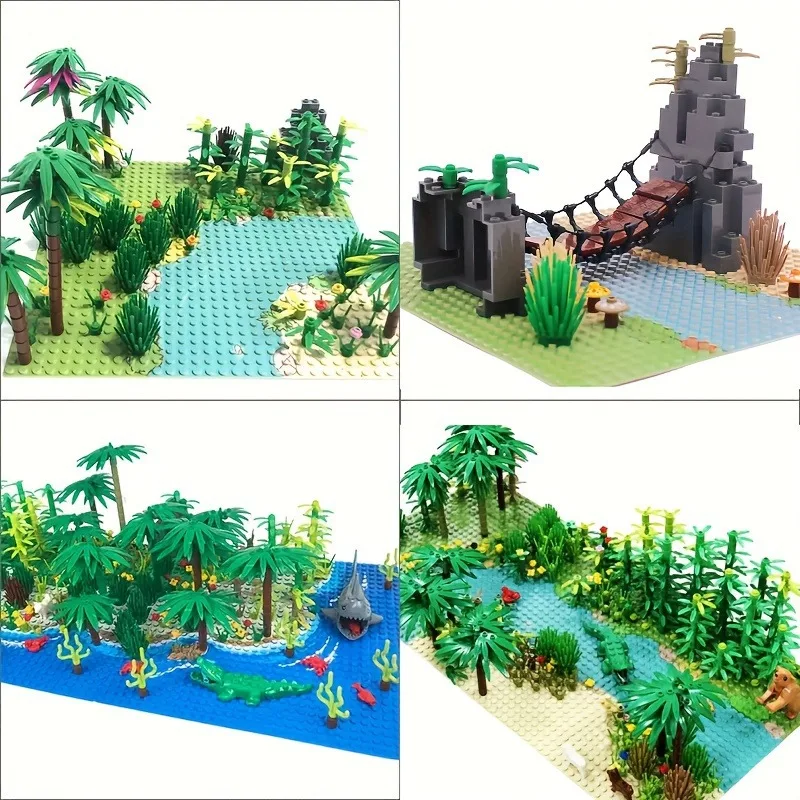 

Большая разноцветная базовая плитка, универсальная, совместимая со всеми основными типами строительных блоков, модульные плитки для создания ландшафта: реки, горы, пляжи.