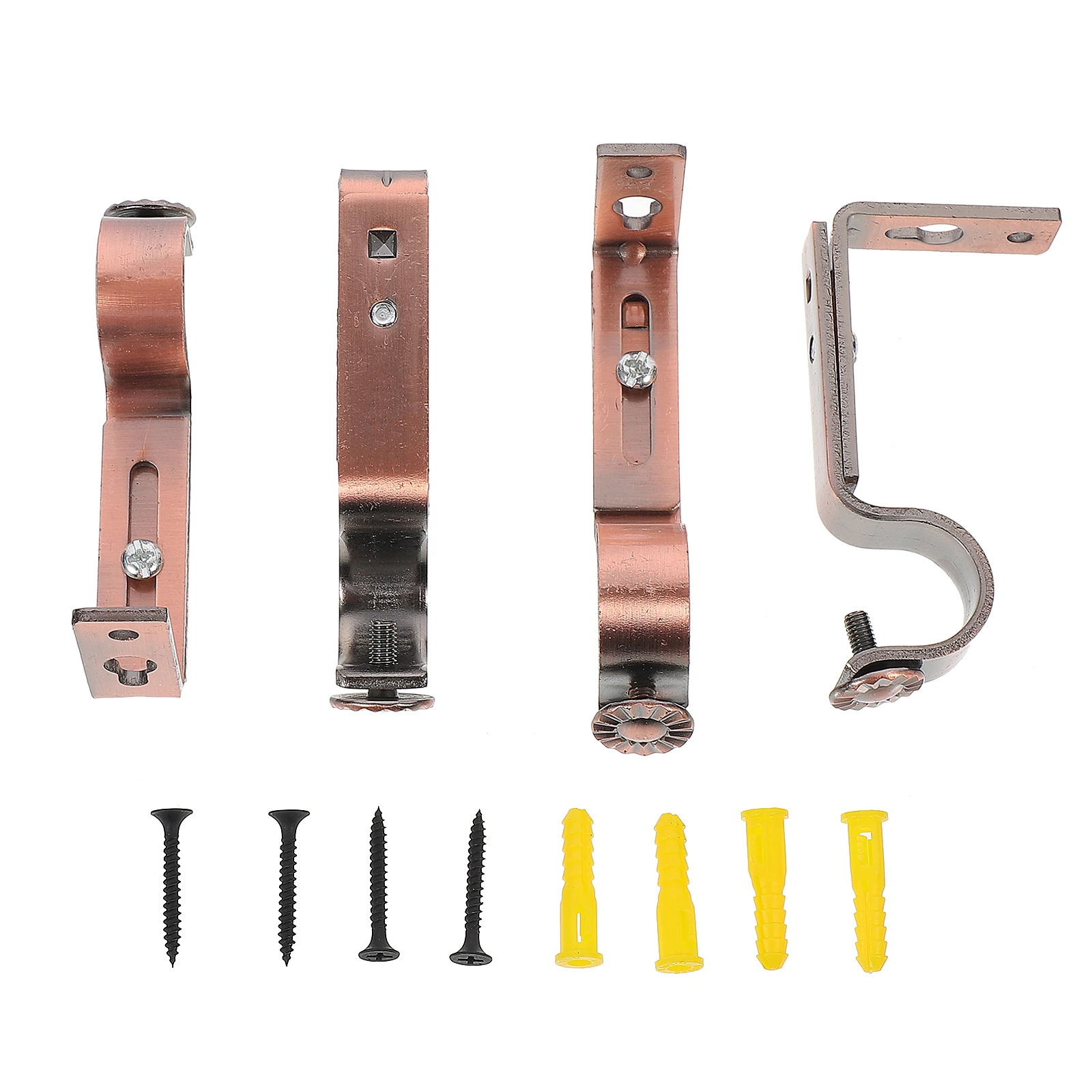 

4pcs Simple Curtain Rod Brackets Pretty Bases Shelves For Window Shower Door Clothes Rail Closet Easy Install Modern