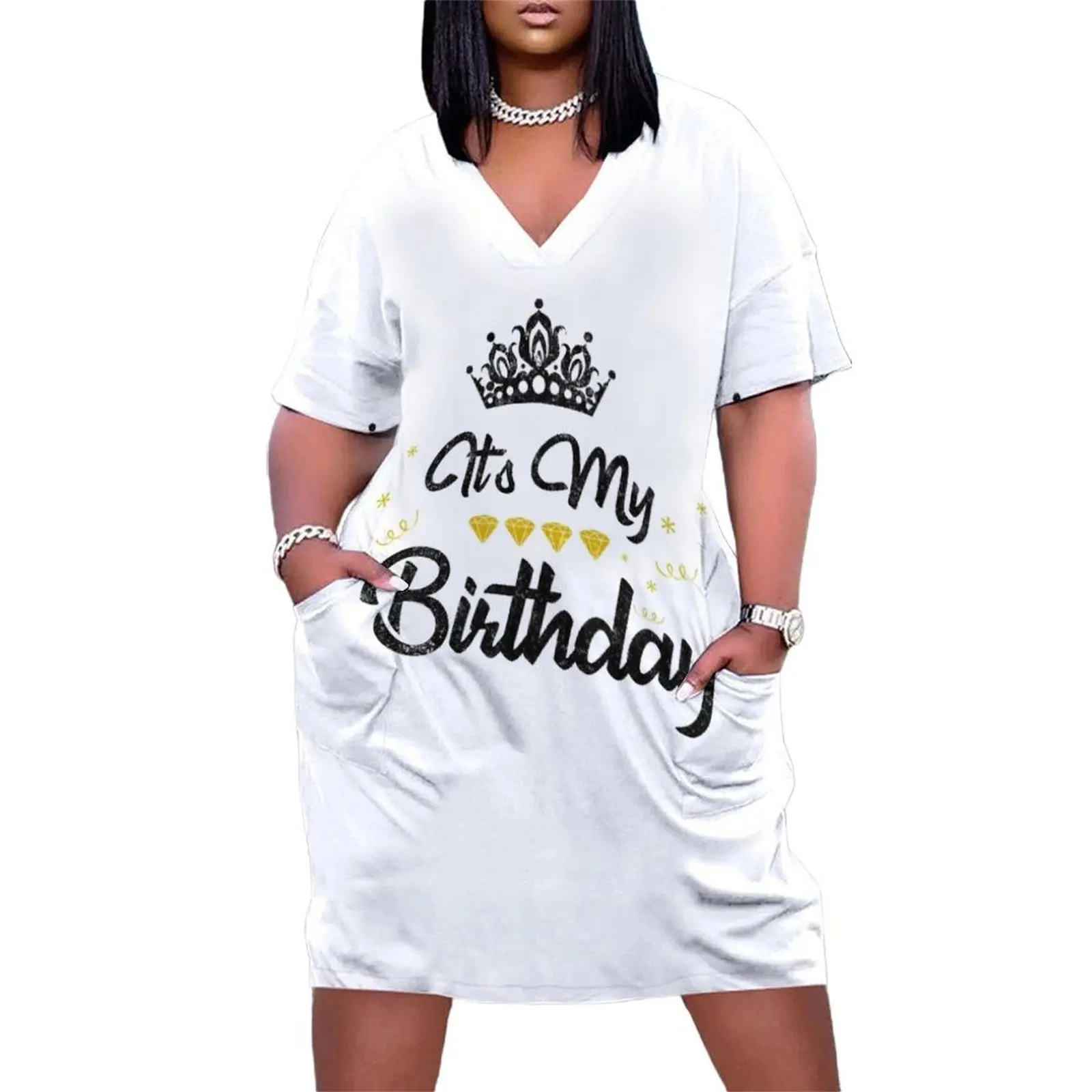 

It"s My Birthday Shirt Happy Birthday Loose Pocket Dress dresses for womens 2024 dress women elegant luxury