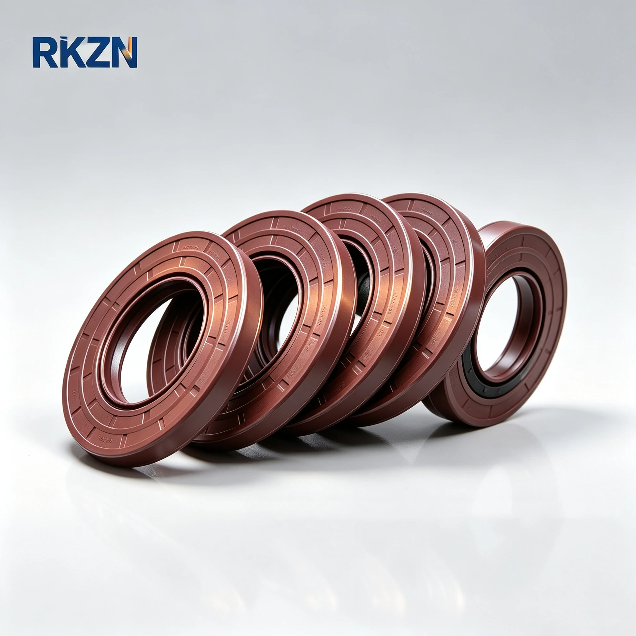 Brown FKM TC Skeleton Oil Seal, Double Lip with Garter Spring for Agricultural Machinery Bearings, ID 50/52/53/54/56/58mm