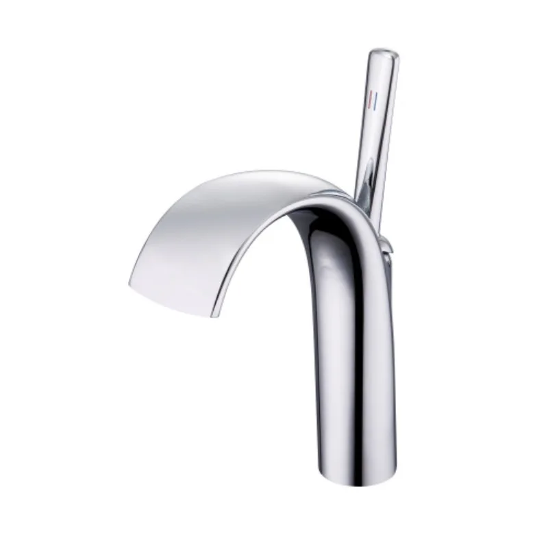 

White light luxury bathroom washbasin waterfall type all-copper hot and cold faucet other brass washbasin single type