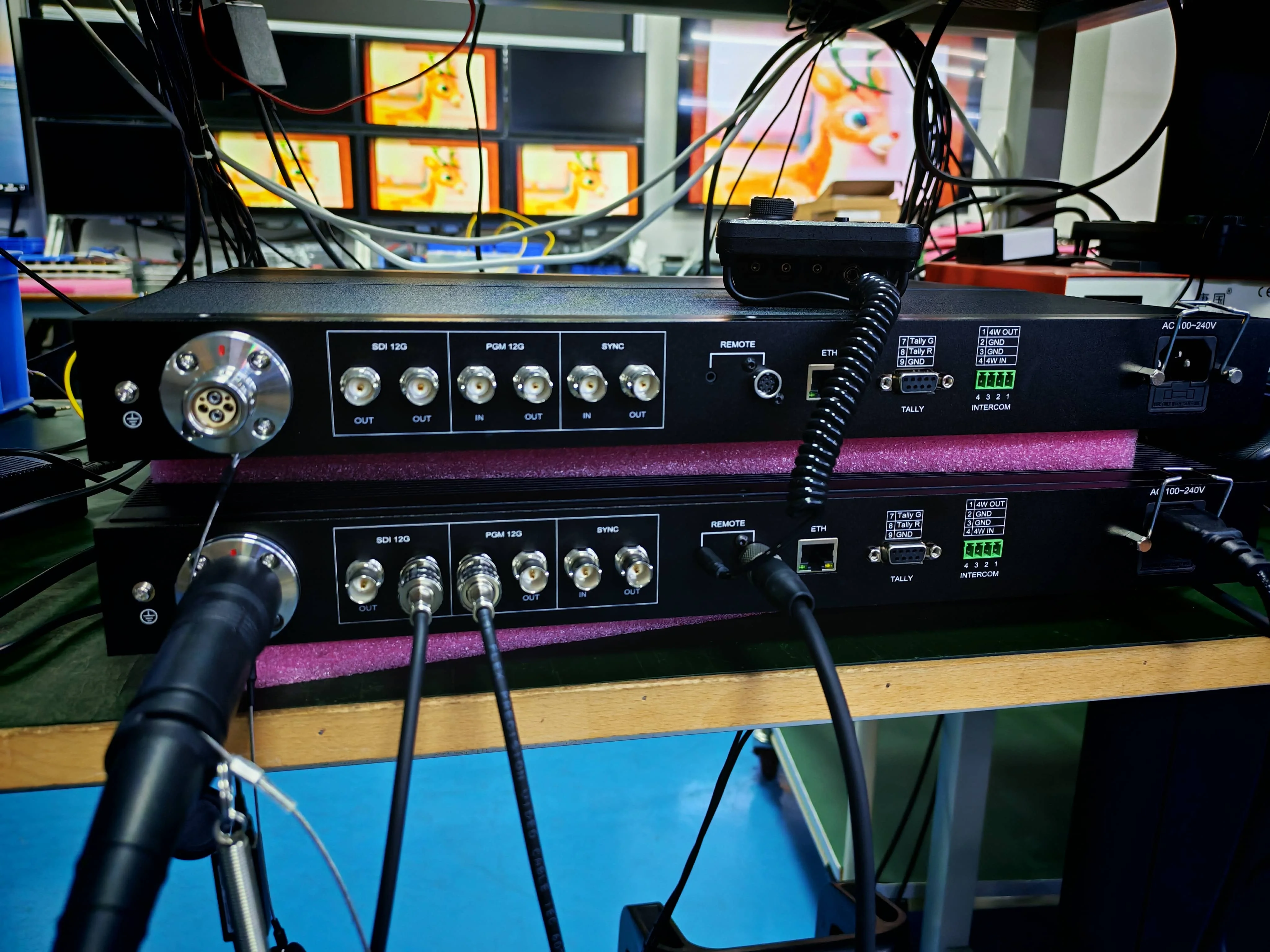 SMPTE Multicamera 4K Broadcast Camera Fiber Converter With Intercom/Network/Tally/Genlock