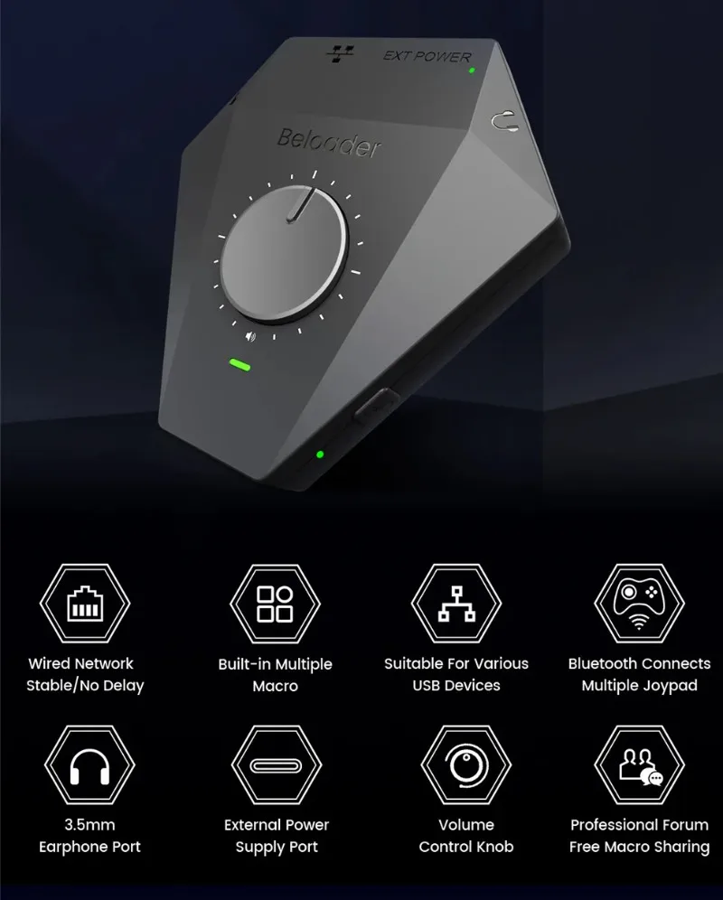 Original Beloader Pro-Keyboard and Mouse Game Adapter for PS5 with Bluetooth5.0 Connection Support XGUN Xim Reasnow Titan Cronus
