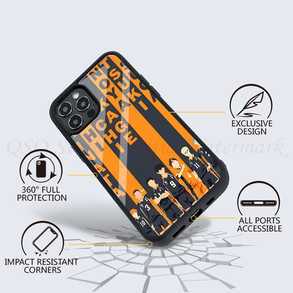 Fundas de teléfono de Anime deportivo h-haikyuu para IPhone 15 14 13 Pro Max 11 12 Mini Alex Mirror TPU Shell