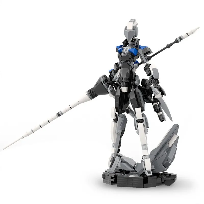 

Sci-Fi Futuristic Mech Series MOC Valkyrie Figure Robot Girl Mecha Warrior Lancer Model Building Blocks DIY Creative Toys Gifts