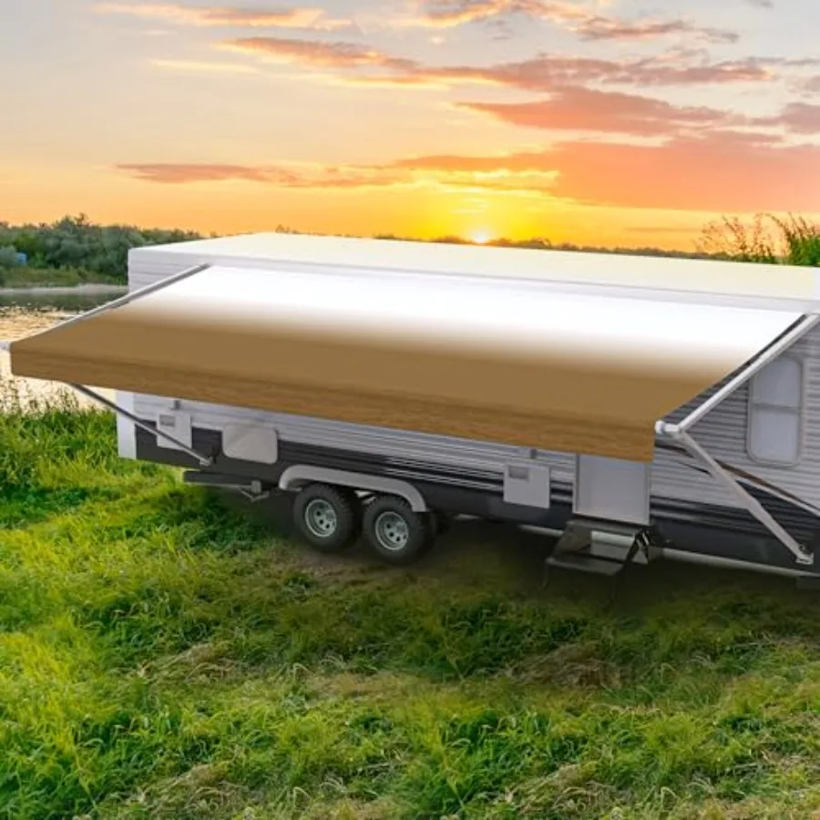 

ShadePro - RV Awning Fabric Replacement - Premium Grade Weatherproof Vinyl - Universal Outdoor Canopy for Camper Trailer and Mo
