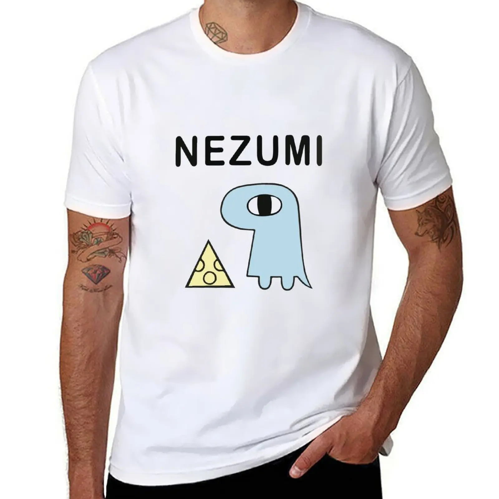 

Nezumi-футболка Nichijou, незаменимая футболка, мужские футболки, хлопковые забавные футболки, темная футболка с юмором