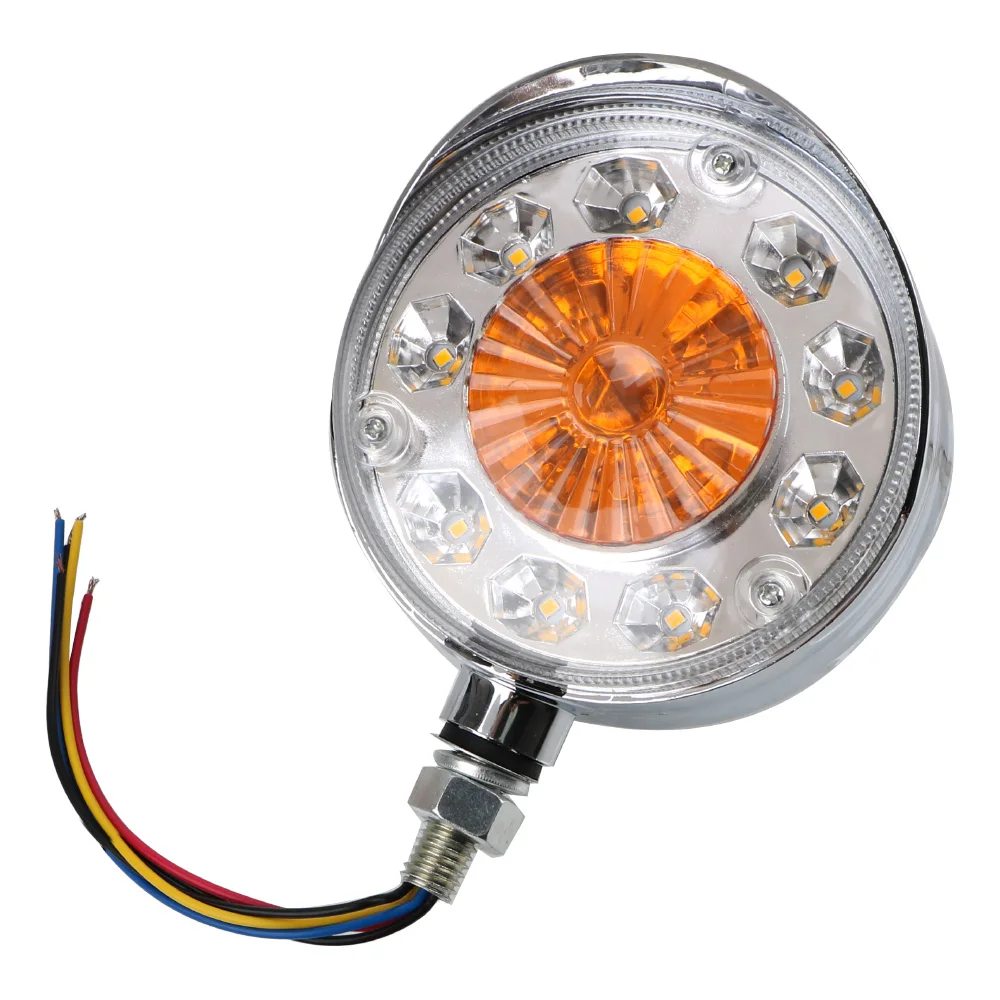 Red/Yellow for Trucks Cars Trailers Tractors Buses Boat Double face Stop Light LED Turn Signal Lights Side Marker Lights 24V