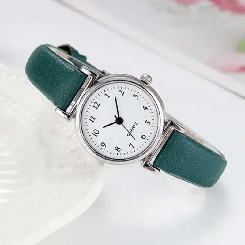 Simple Women Watches Small Dial Quartz Wristwatches Popular Girls Watches Reloj Round Leather Clock Gift Часы Женские Наручные